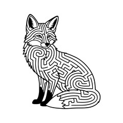 Rabbit Maze Line Art – Bunny Puzzle Worksheet for Kids