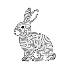 Rhino Maze Line Drawing – Safari Animal Puzzle for Kids