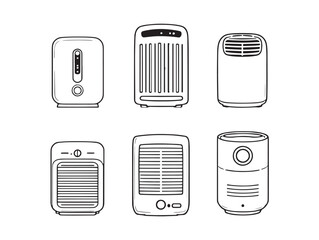 line art air purifier icon illustration design
