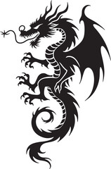 Obraz premium Dragoon black tattoo art design vector.