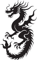 Obraz premium Dragoon black tattoo art design vector.