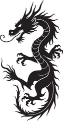 Naklejka premium Dragoon black tattoo art design vector.