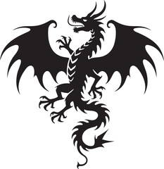 Dragoon black tattoo art design vector.