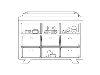 changing table line art simple clean vector style illustration design