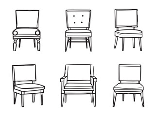 chair line art modern clean style illustration vector