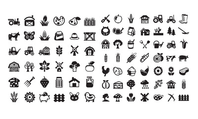 farm icon set vector