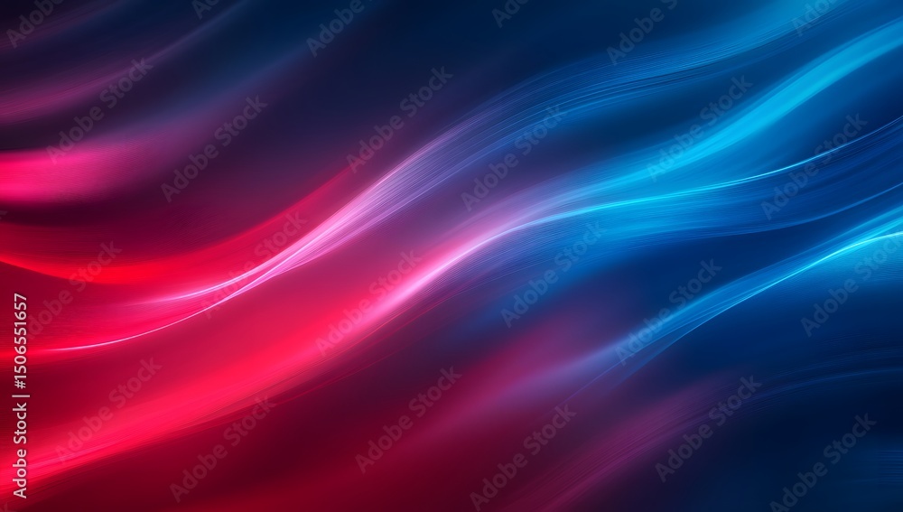 Fototapete abstract digital background with red and blue colors, blurred motion of a computer screen with data 