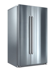 Refrigerator two-door on isolated white background.	
