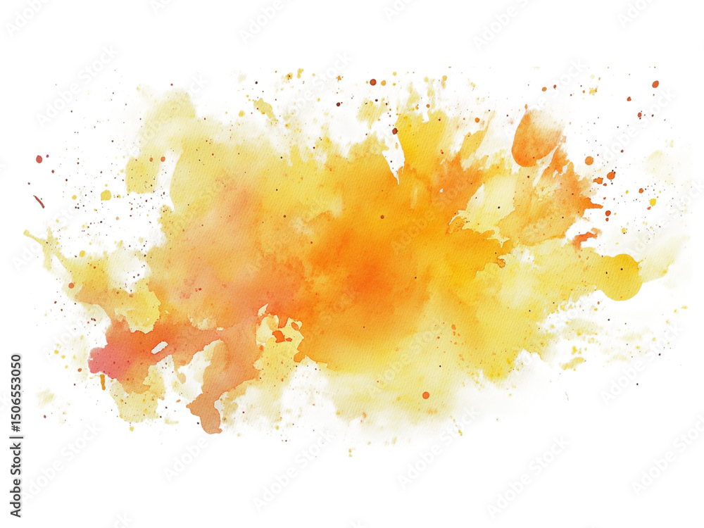 Poster abstract watercolor painting with vibrant and splashy bursts of color, blending into each other with