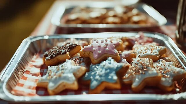 Colorful star shaped cookies sweet treats festive dessert