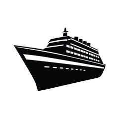 Obraz premium Cargo ship silhouette vector, Cargo ship vector 