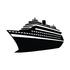 Obraz premium Cargo ship silhouette vector, Cargo ship vector 