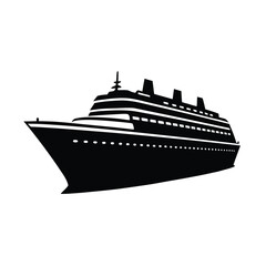 Obraz premium Cargo ship silhouette vector, Cargo ship vector 