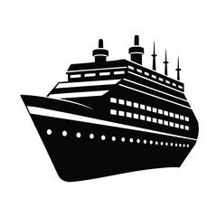 Obraz premium Cargo ship silhouette vector, Cargo ship vector 