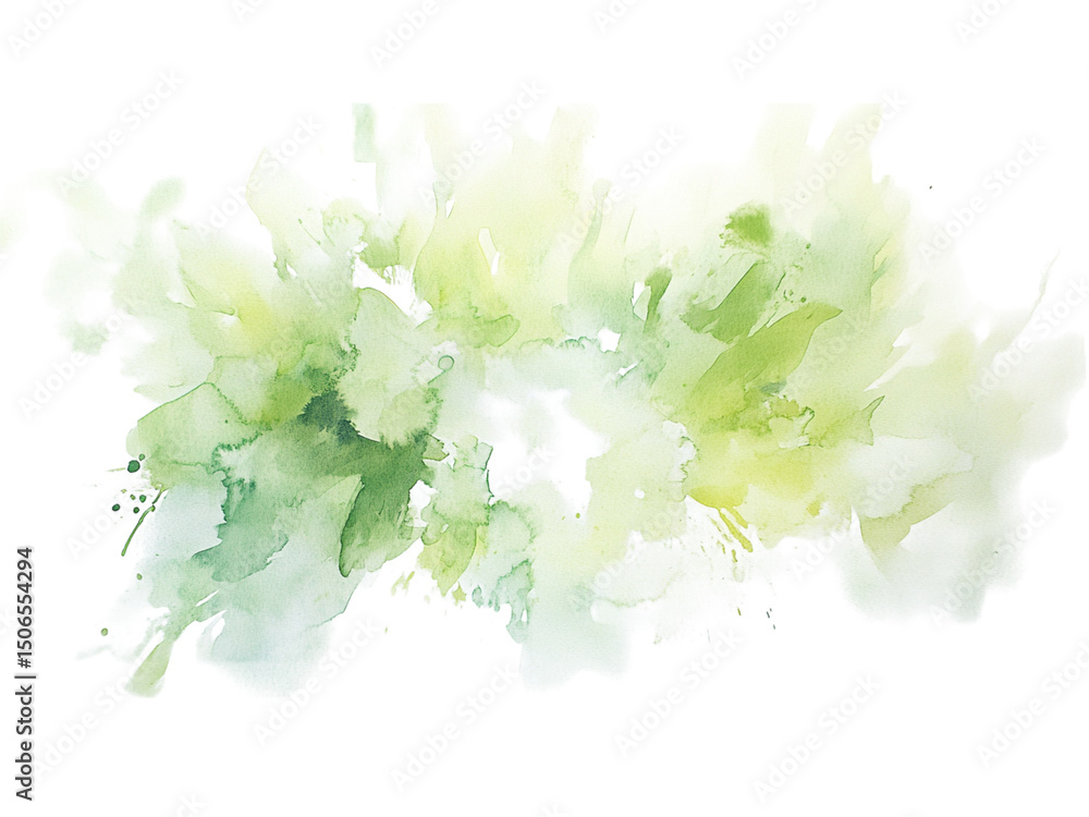 Poster abstract watercolor painting with vibrant and splashy bursts of color, blending into each other with