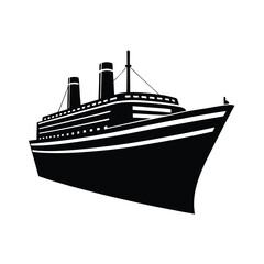 Obraz premium Cargo ship silhouette vector, Cargo ship vector 