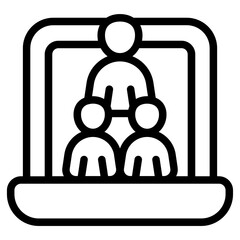Mentor online Line Icon