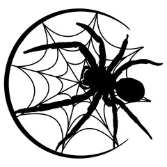 spider in web for halloween decoration