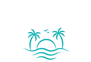 tropical island with palm trees