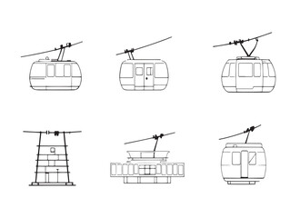Cable car line art for travel design inspiration