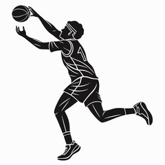 Naklejka premium free safety intercepting black silhouette vector