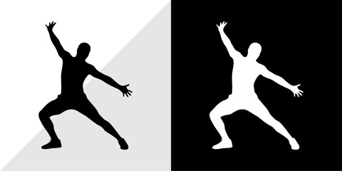 Dynamic Silhouette  Powerful Pose,  Active Man