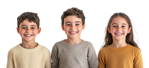 Group of Diverse Happy Children – Smiling Kids Isolated on White Background