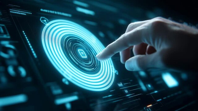 Fingerprint Scan on Futuristic Interface