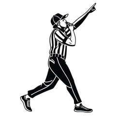 Fototapeta premium referee making call black silhouette vector tra