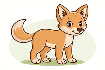 Adorable Cartoon Dingo Pup Australian