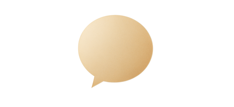 A speech bubble on white background