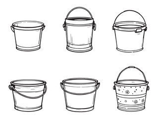 bucket line art simple creative design for modern use