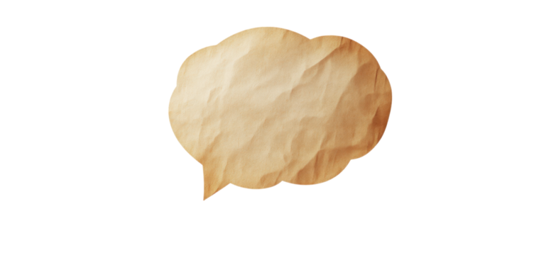 A speech bubble on white background