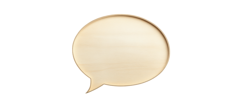A speech bubble on white background