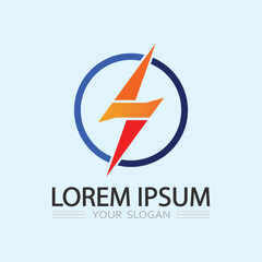 Vector Lightning Bolt Logo Template with Modern Electric Thunder Symbol for Business and Branding Identity