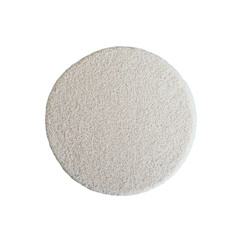 Round Cream-Colored Shaggy Rug Texture