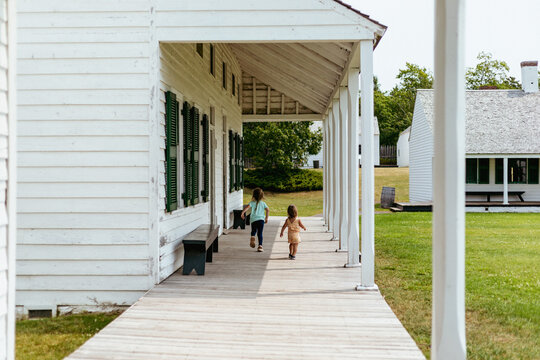 Children playing at Historic Fort Wilkins State Park, Michigan