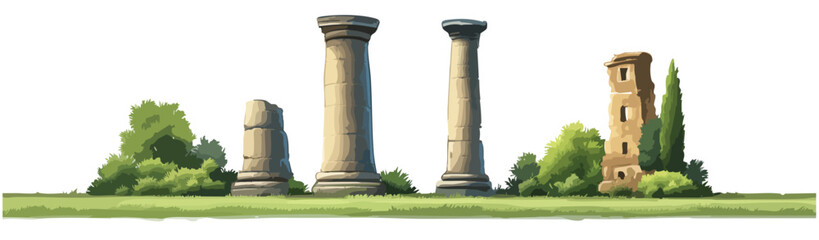 Roman Civilization ruins vector illustration
