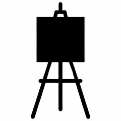 wooden easel with blank canvas