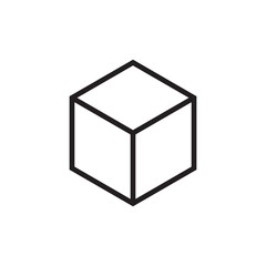 Three dimensional box showing 3d modelling illustration, cubic and box icon template