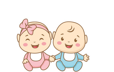 baby girl and boy