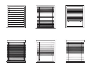 clean blinds line art graphic for commercial purposes