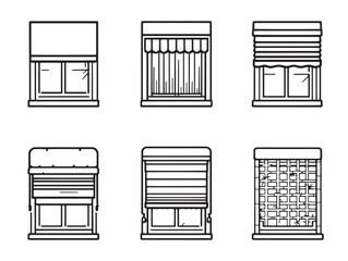 modern blinds line art vector for design projects