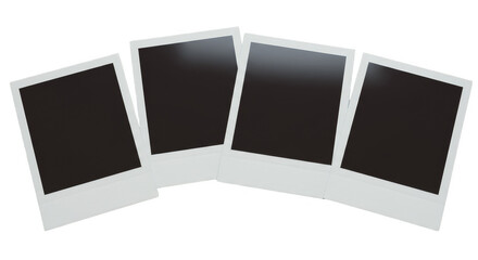 Photo Layout Of Four Polaroids On Isolated Transparent Background