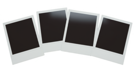 Photo Layout Of Four Polaroids On Isolated Transparent Background