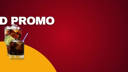 Delicious Fast Food Promo Animation with 50% Discount Offer – Burgers, Fried Chicken, French Fries, Soda on Red Background – Perfect for Restaurant Ads and Social Media Marketing - Powered by Adobe