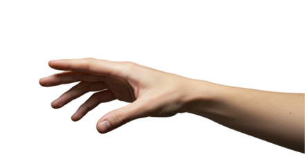 Photo Of A Reaching Hand Against A Black Transparent Background With Focus On Skin And Freckles