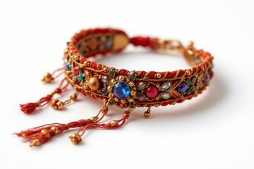 Ornate Ethnic Bracelet with Gemstones