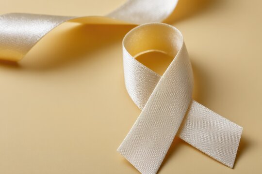 Elegant cream ribbon symbolizing awareness and support for albin