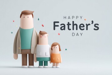 Naklejka premium Cheerful family scene celebrating love and joy on Father’s Day w